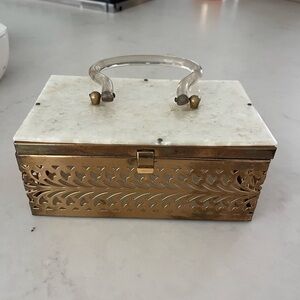Vintage Lucite Brass Purse